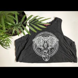 BOHO PEACEFUL WARRIOR YOGA TANK GREY